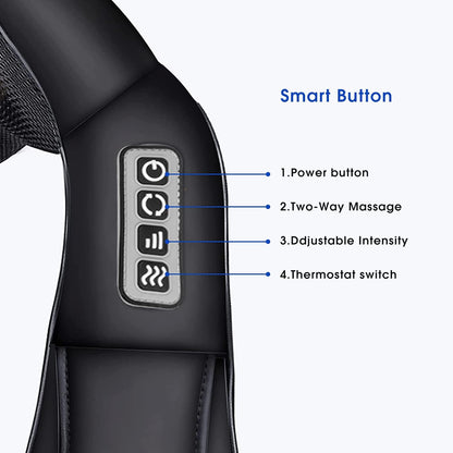 LAOBEN Neck and Shoulder Massager with Heat, Shiatsu Neck Massager for Neck and Shoulder Massage, Neck and Back Massager for Office & Home Use, Birthday Gifts