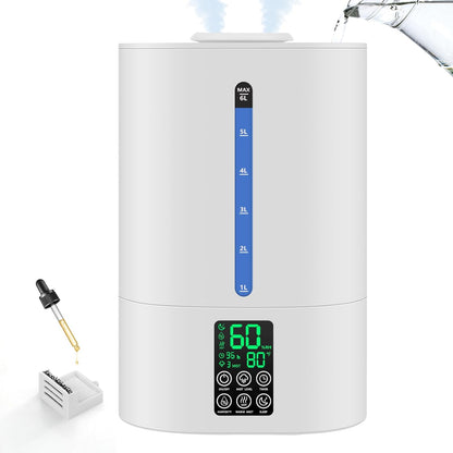 Coolfiqu 6L Humidifiers for Bedroom Large Room Home,Cool and Warm Humidifier for Baby and Plants Hot Mist Top Fill Desk Humidifiers Oil Diffuser,Quiet,Adjustable Mist,360°Nozzle-Black(2026 Upgraded)