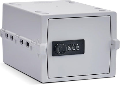 Lockabox Mini™ | Small Lock Box with Combination Lock (Half Letter Sized) | Mini Lockable Box for Small Medicines, Snacks & Mobile Phones | External Size 8.8 x 6.1 x 4.7 Inches (Crystal)