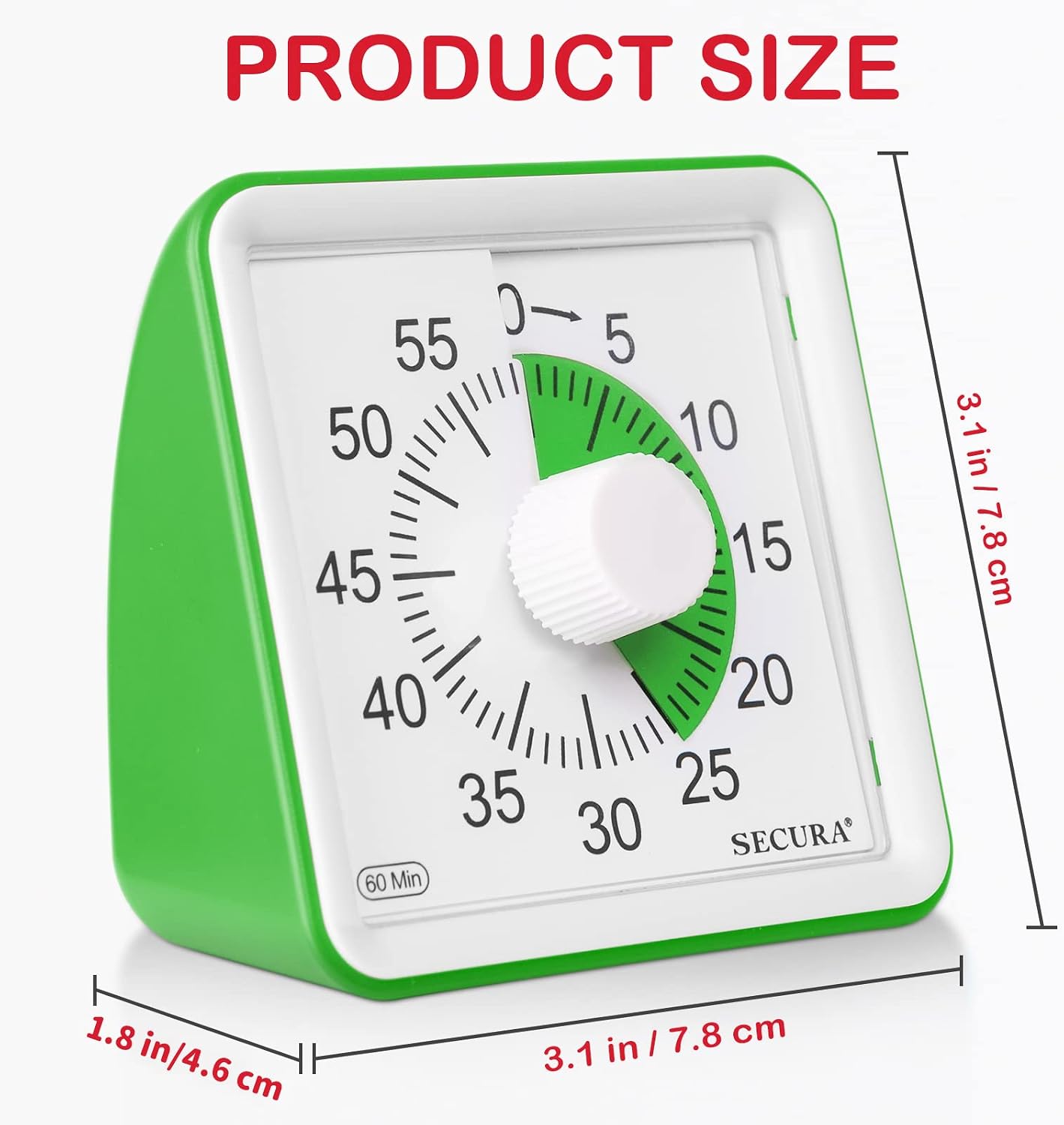 Secura 60-Minute Visual Timer, Classroom Timer, Countdown Timer for Kids and Adults, Time Management Tool for Teaching (Navy Blue & Navy Blue)