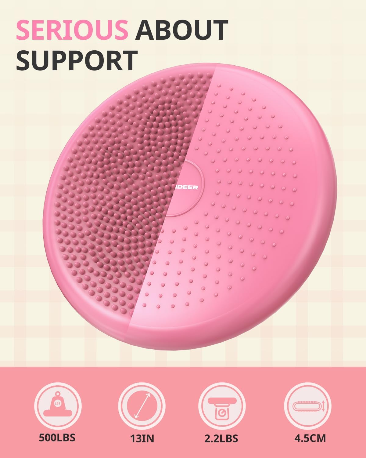 Trideer Wobble Cushion Core Balance Disc, Flexible Seating for Classroom Elementary, Wiggle Seat for Sensory Kids, Balance Pad with Inflation Pump