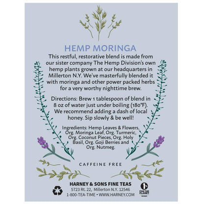 Harney & Sons Hemp Moringa Herbal Blend, Caffeine-Free, 5 oz Tin