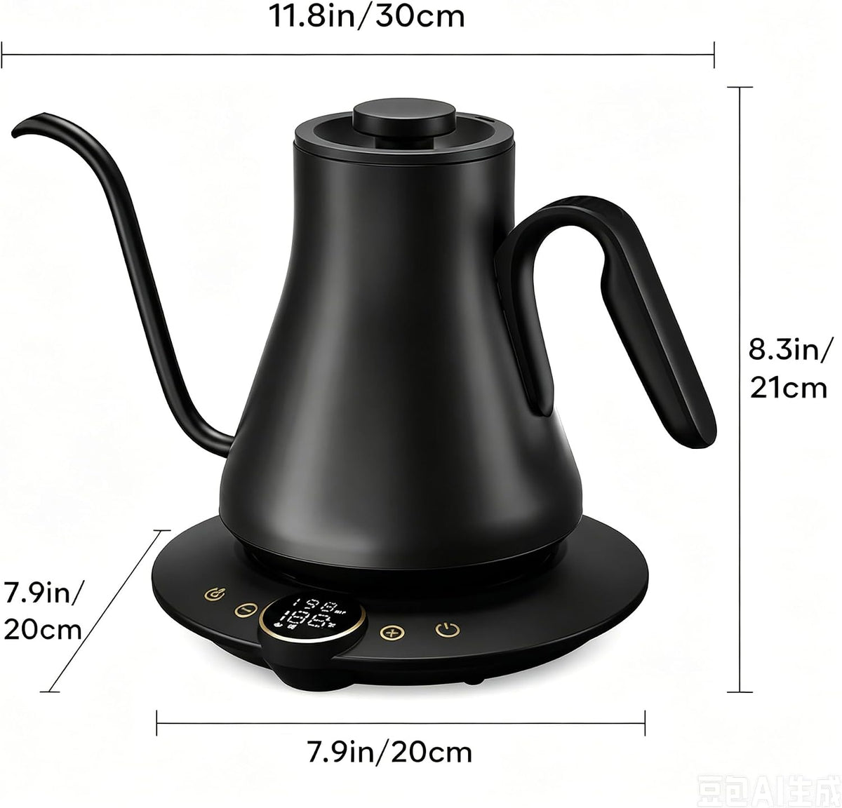 INTASTING Gooseneck Electric Kettle with ±1℉ Temperature Control 0.9 Liter