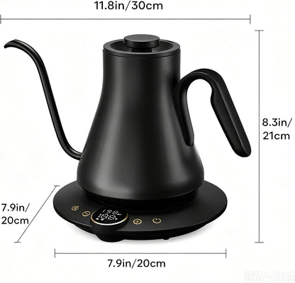 INTASTING Gooseneck Electric Kettle with ±1℉ Temperature Control 0.9 Liter