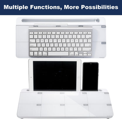 TSJ OFFICE Whiteboard Weekly Dry-Erase-Board - Desktop White Board Calendar Desk Organizers with Accessories Computer Keyboard Stand with Drawer, for Office, Home, School Supplies - White Calendar