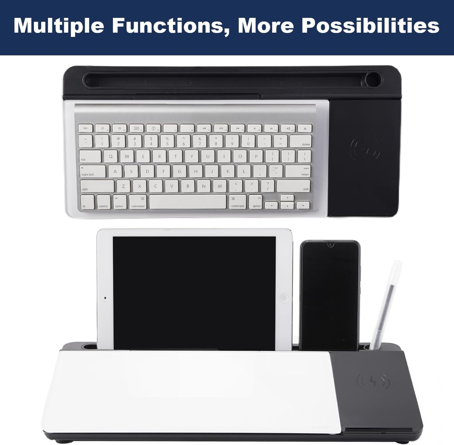 TSJ OFFICE Whiteboard Weekly Dry-Erase-Board - Desktop White Board Calendar Desk Organizers with Accessories Computer Keyboard Stand with Drawer, for Office, Home, School Supplies - White Calendar