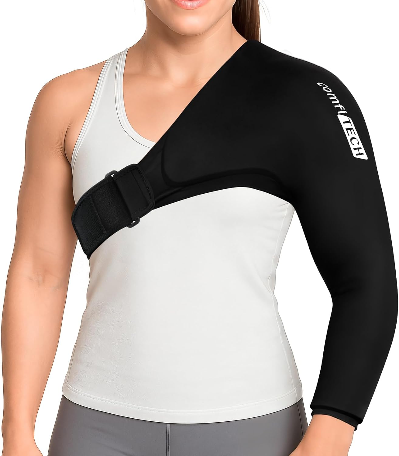 ComfiTECH Shoulder Arm Ice Pack Wrap for Pitchers, Ice Arm Sleeve for Volleyball Player, Athletes, Flexible Cold Application for Throwing Recovery, Elbow Joint and Muscle Relaxation & Daily Use, Large