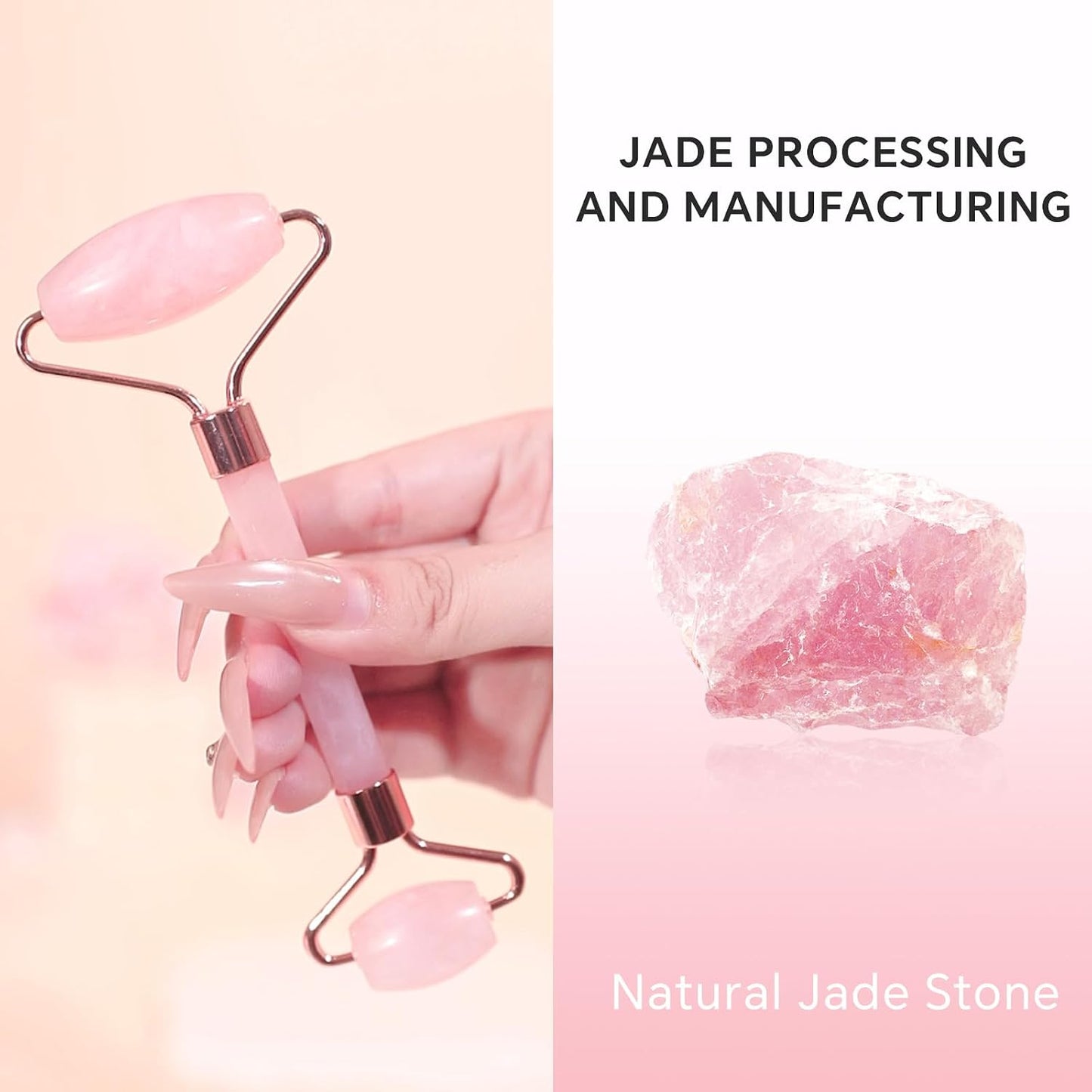 Jade Roller & Gua Sha Set for Face – 4PCS Natural Facial Massage Tools Kit, Lymphatic Drainage Beauty Set for Depuffing, Skin Firming & Relaxation – Self Care & Gift Ready