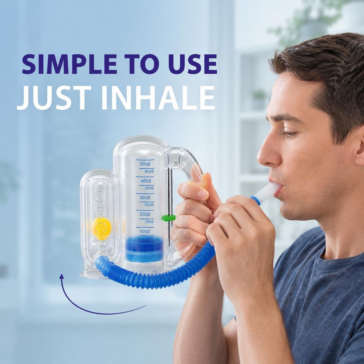 Palinoia Breathing Exercise Device, Visual Airflow Trainer for Lung Fitness