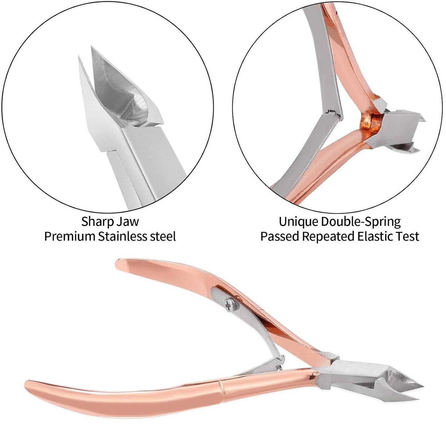 YINYIN Cuticle Trimmer with Cuticle Pusher and Cutter, Professional Stainless Steel Nippers, Cutter Clippers, Cuticle Remover, Pedicure Manicure Tools for Fingernails and Toenails, Sliver