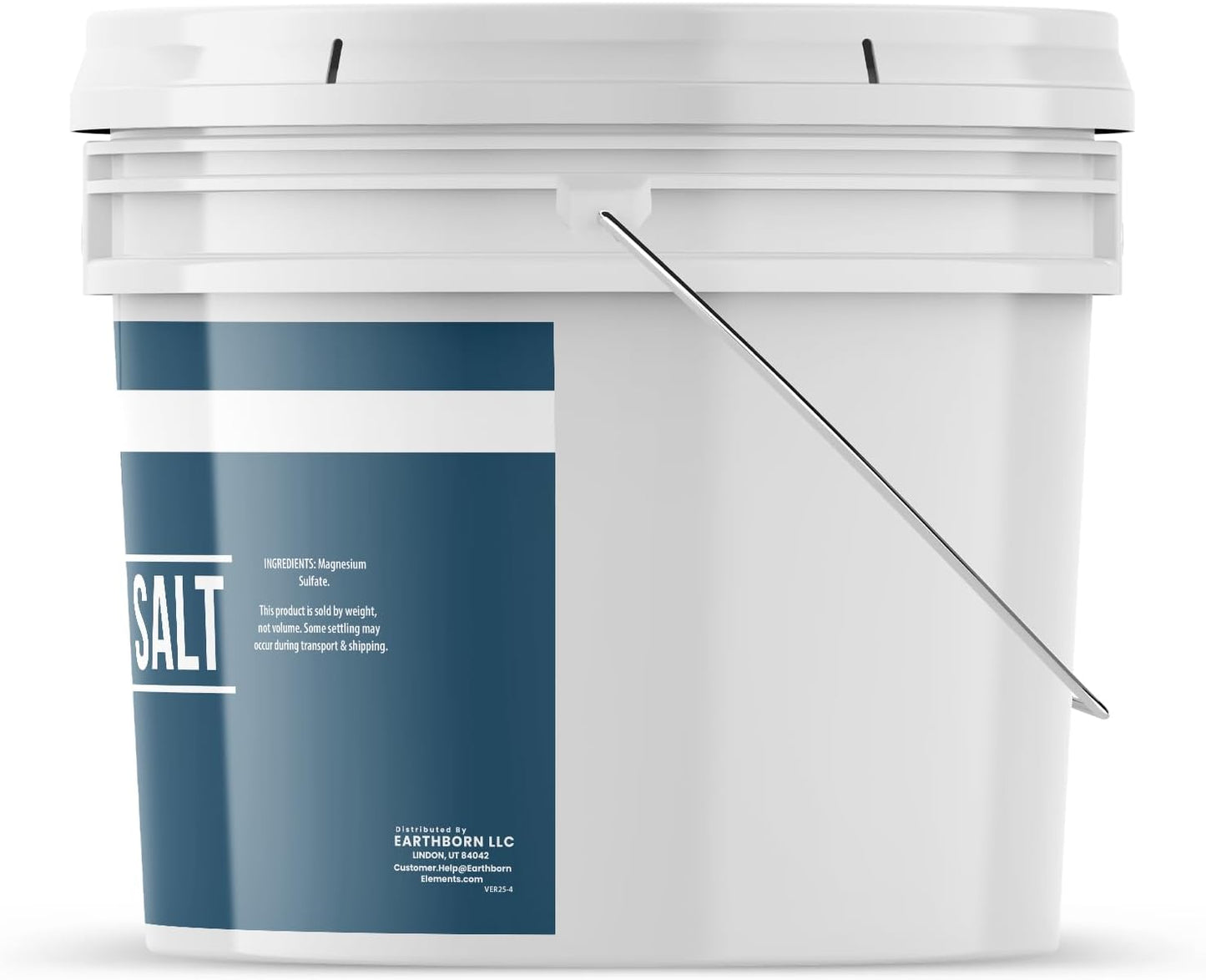 Earthborn Elements Epsom Salt (1 Gallon), Resealable Bucket, Magnesium Sulfate Soaking Solution, All-Natural