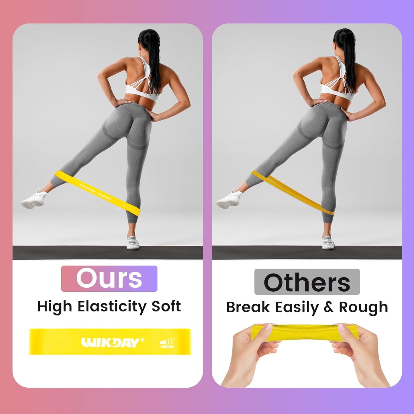 WIKDAY Resistance Bands for Working Out Exercise Loop Bands Workout Bands Set for Men Women Body Stretching, Crossfit Training, Home Workout, Physical Therapy, Booty Legs, Set of 5