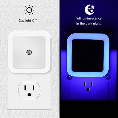 KINUR 6 Pack Night Light, LED Night Lights Plug into Wall with Dusk to Dawn sensors, Plug in Night Lights for Kids Room, Bedroom, Bathroom, Baby Nursery,Stair Lights, Hallway Light, Amber Color
