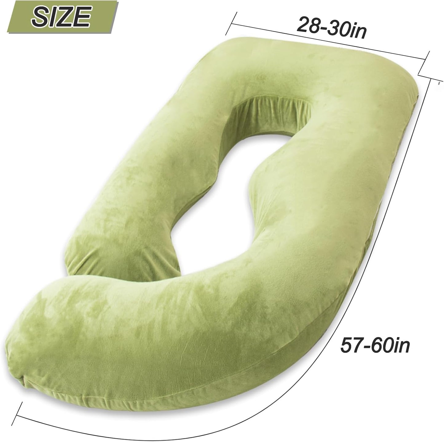 60 Inch Pregnancy Pillow for Sleeping, Extra Large U Shaped Body Pillow, Maternity Pillow for Pregnant Women with Velvet Cover (Dark Grey)