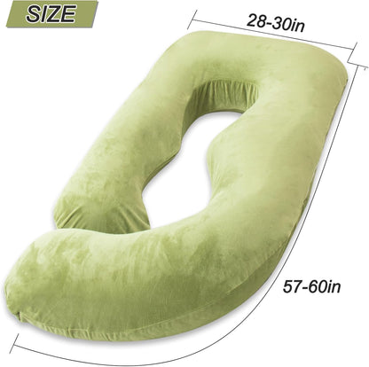 60 Inch Pregnancy Pillow for Sleeping, Extra Large U Shaped Body Pillow, Maternity Pillow for Pregnant Women with Velvet Cover (Dark Grey)