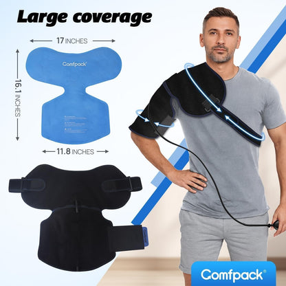 Comfpack Compression Ankle Ice Pack Wrap for Foot Pain Relief