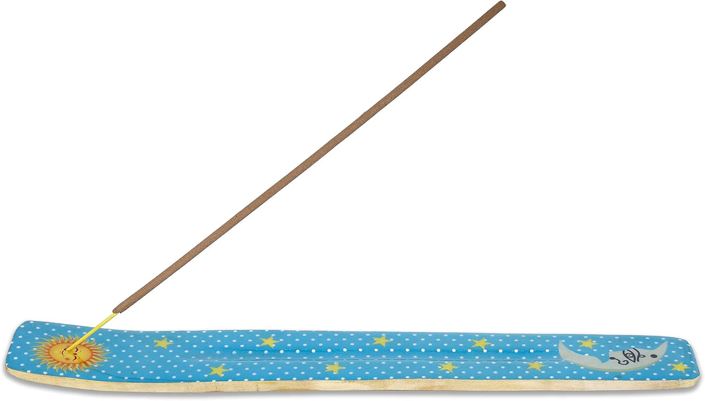 Bless-International Traditional-Handmade-Burner Wooden-Incense-Stick-Holder Ash-Catcher-Stand for-Aromatherapy-Meditation-Yoga (Incense Holder 10 inch(2 pcs))
