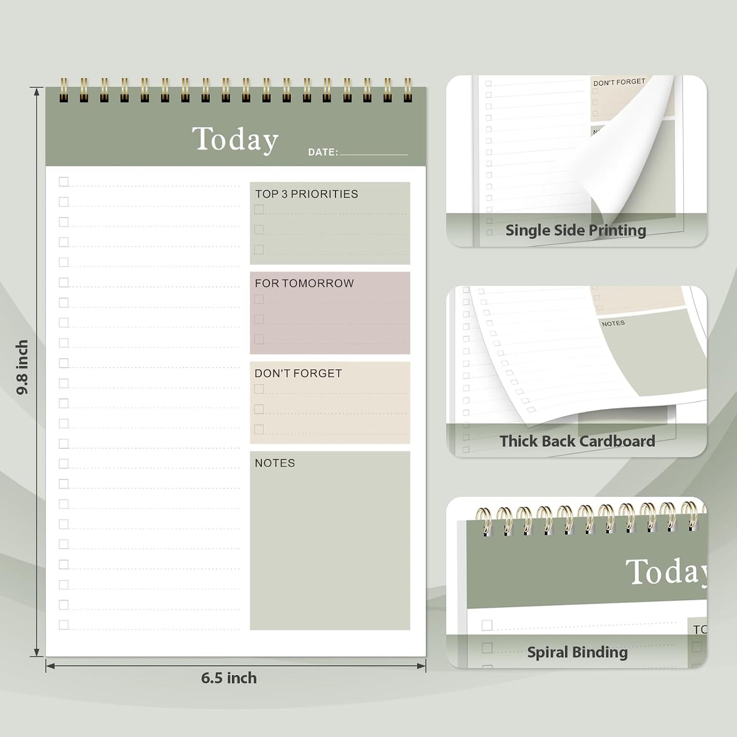 Weekly To Do List Notepad, Undated Planner with 52 Sheets (8.5''x11'') | Desk Accessories and Supplies, Women & Man, Home School & Work