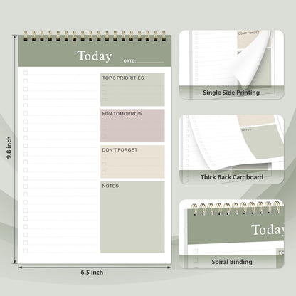 Weekly To Do List Notepad, Undated Planner with 52 Sheets (8.5''x11'') | Desk Accessories and Supplies, Women & Man, Home School & Work