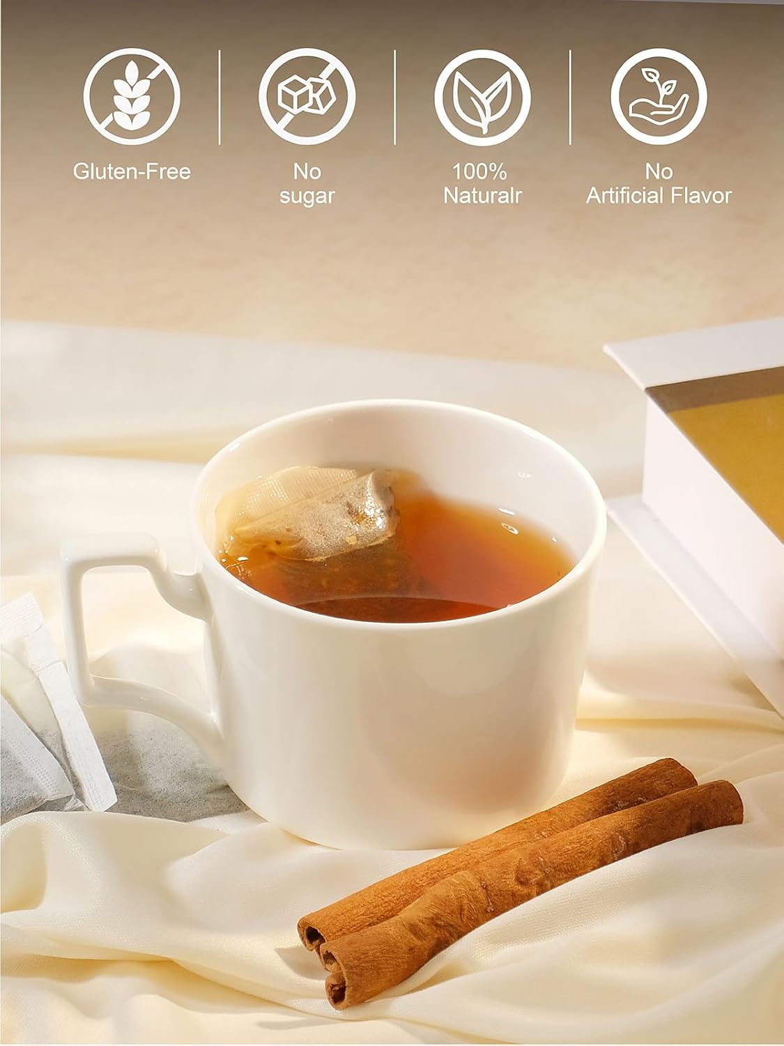 TeeLux Hot Cinnamon Black Tea Bags, Black Tea with Warming Spices, 100Count