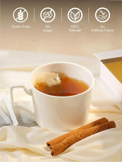 TeeLux Hot Cinnamon Black Tea Bags, Black Tea with Warming Spices, 100Count