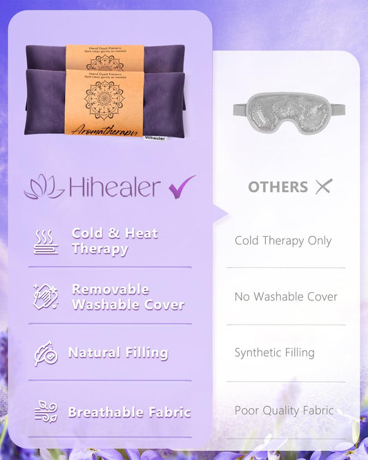 Hihealer Weighted Eye Mask for Sleeping, Lavender Eye Pillow for Spa Yoga