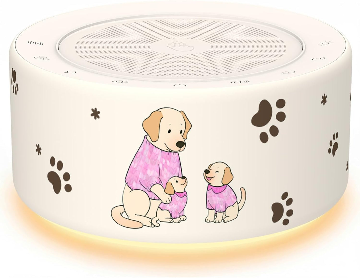 Kipcush White Noise Machine for Baby & Adults, 30 Soothing Sounds, Soft Non-Glare Nursery Lamp, 8 Color Night Lights, Memory Function (Angel V1 White, Standard)