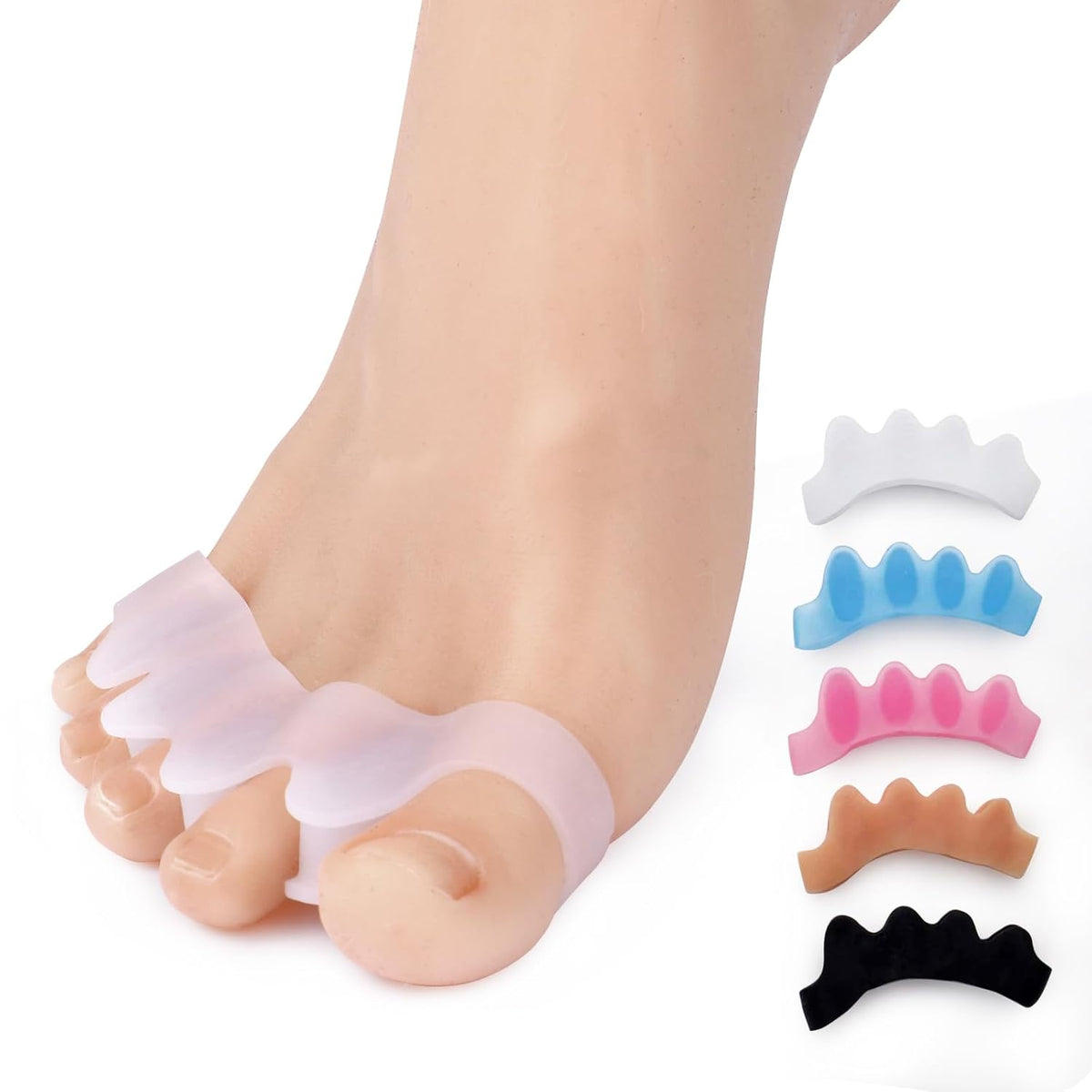 White Gel Toe Separators for Bunions and Hammertoes – 1 Pairs