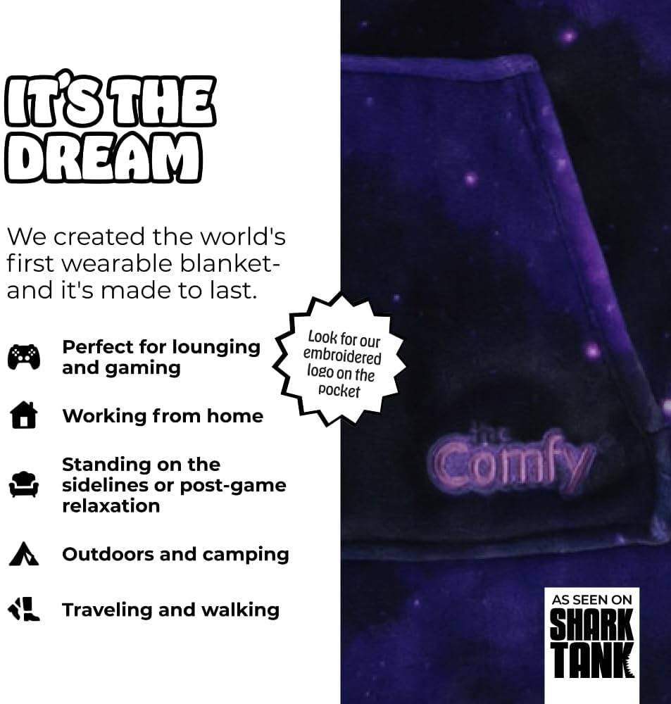 THE COMFY Dream | From Shark Tank | Patented | No Sherpa | Light Wearable Blanket Hoodie | Gift for Women & Men | One Size
