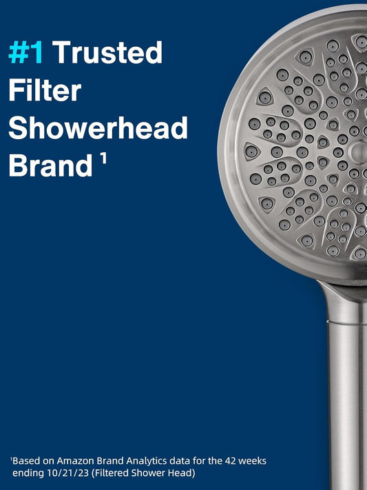 Cobbe Filtered Shower Head with Handheld, High Pressure 6 Spray Mode Showerhead with Filters, Water Softener Filters Beads for Hard Water - Remove Chlorine - Reduces Dry Itchy Skin, Chrome