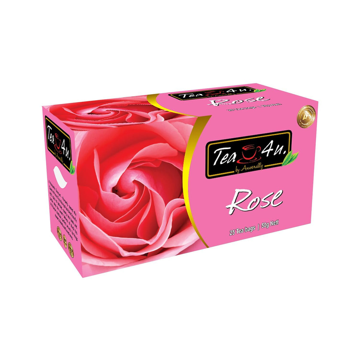Tea4U Rose Black Ceylon Tea Bags - Finest Sri Lankan Tea - 25 Count