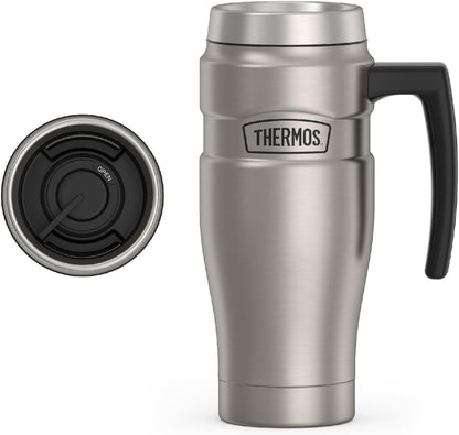 THERMOS Stainless King Vacuum-Insulated Travel Tumbler, 16 Ounce, Matte Steel