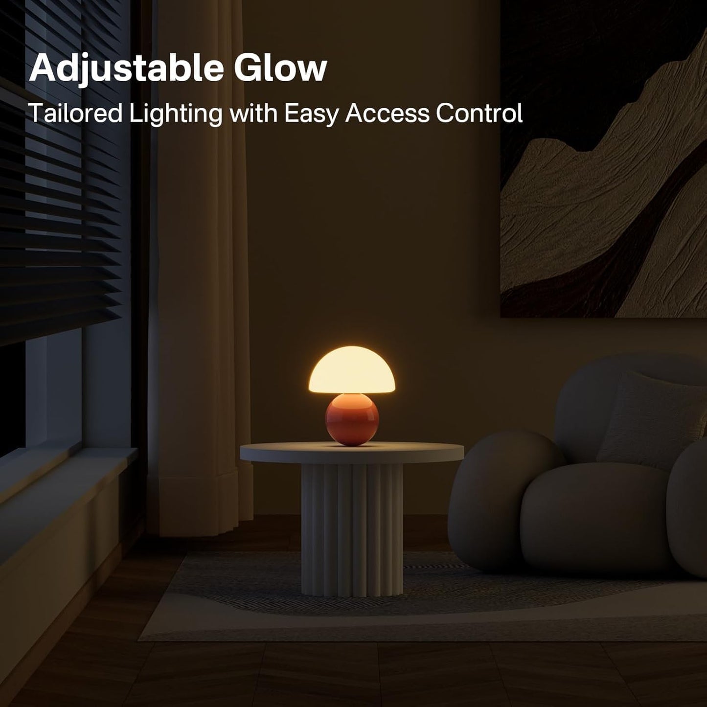 Dawnwake Mushroom Lamp Table Lamp for Bedroom,Desk Bedside Small Lamps for Living Room Night Stands,Mushroom Decor Cute Mini Modern Mid Century Lamps,Unique Aesthetic Home Living Room Decor(White)