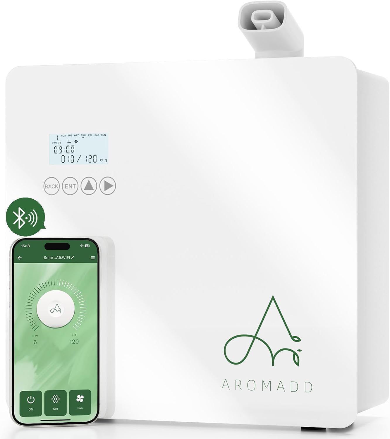 2025 Upgraded 3500 Sq.Ft Smart Scent Diffuser - HVAC System, Whole House Aroma & Hotel Collection Diffuser, Waterless Essential Oil Diffuser for Home Large Room, Cold Air Tech, 600mL (Black)