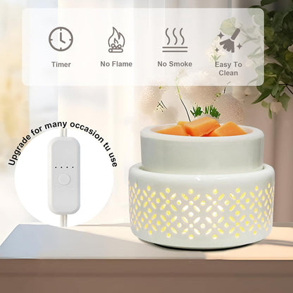 VICTORIA AROMA Ceramic Wax Melt Warmer - LED Night Light Candle Wax Warmer for Scented Wax, Electric Fragrance Wax Melter for Home, Office, Bedroom Decor, and Gifts