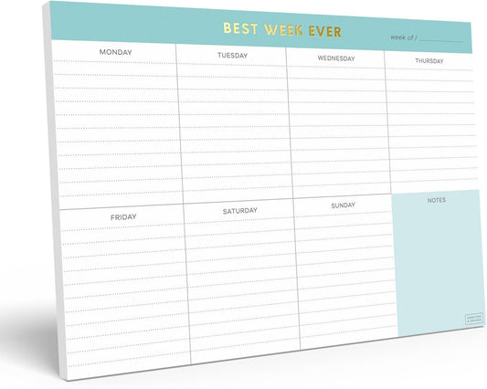 Sweetzer & Orange Weekly To Do List Pad. Gold Foil 7 days Planner with Daily Roadmap Agenda Squares. 7x10” Day Workbook 2026 - Student Blueprint, Work Manual, and Checklist Note Pad