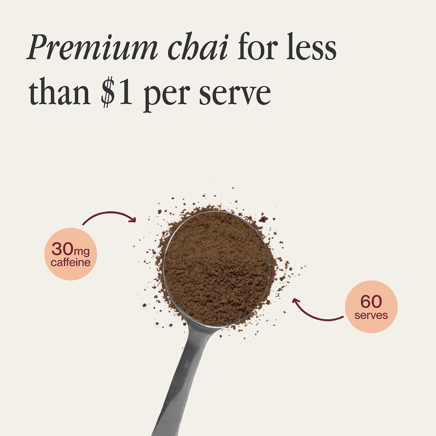 Morning Made Original Chai Latte Powder - USDA Organic Chai Tea Latte with Black Tea, Cinnamon, Ginger, Clove, Black Pepper & Cardamom - Low Caffeine, Vegan, Dairy-Free, Gluten-Free (10.6 oz, 60 Servings, 1 Pack)