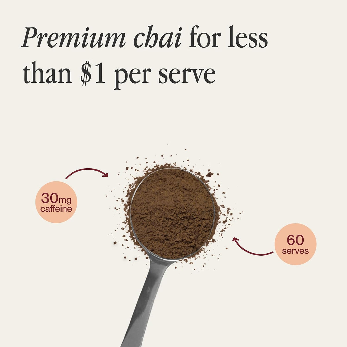 Morning Made Original Chai Latte Powder - USDA Organic Chai Tea Latte with Black Tea, Cinnamon, Ginger, Clove, Black Pepper & Cardamom - Low Caffeine, Vegan, Dairy-Free, Gluten-Free (10.6 oz, 60 Servings, 1 Pack)