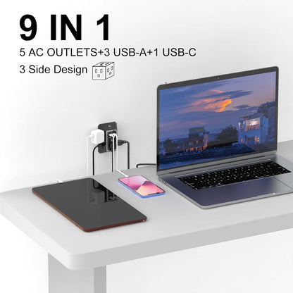 Wall Charger, Surge Protector, QINLIANF 5 Outlet Extender with 4 USB Ports