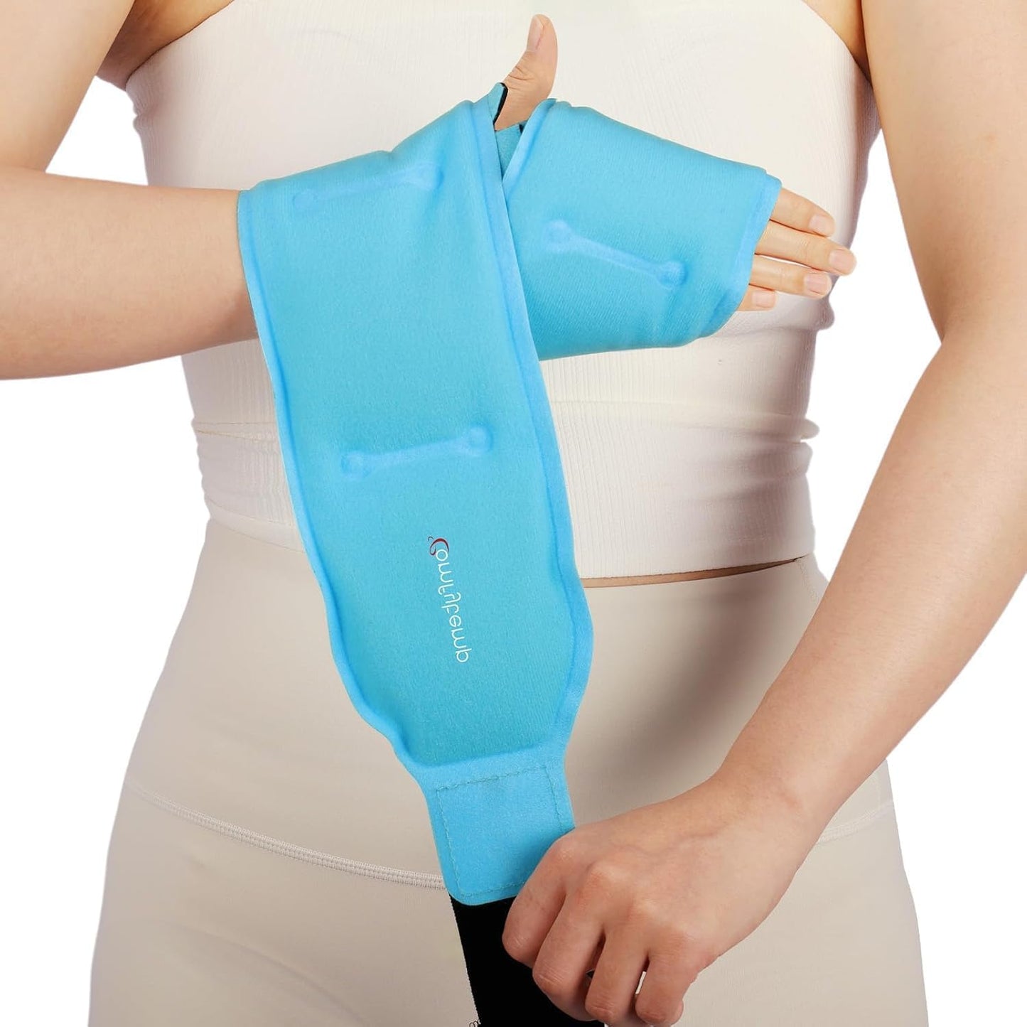 Comfytemp Wrist Ice Pack Wrap Carpal Tunnel Relief Wrist Brace, 2 Packs, FSA Eligible HSA, Gel Ice Packs for Injuries Reusable Wrap for Hand Pain, Hot Cold Compress Hand Brace, Men Women Recovery Item
