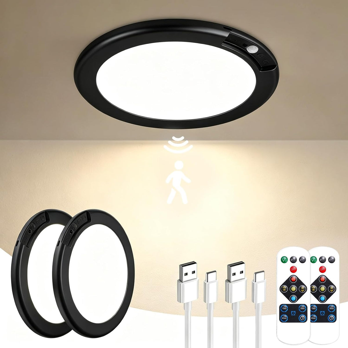 Gotopceed Rechargeable Motion Sensor Ceiling Light, Wireless Closet Light