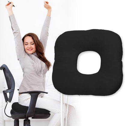 Stuffed Donut Pillow Seat Cushion | for Tailbone and Coccyx Pain, Hemorrhoids, Bed Sores, Pregnancy, Prostate, Surgery Recovery, Sitting Pressure Relief, for Home, Office and Car (Grey)