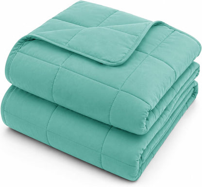 L'AGRATY Weighted Lap Pad 7lb: Small Weighted Blanket for Adults - Cooling Portable Travel Blanket for Relaxation Sleeping - Washable All-Season (29" x 24")