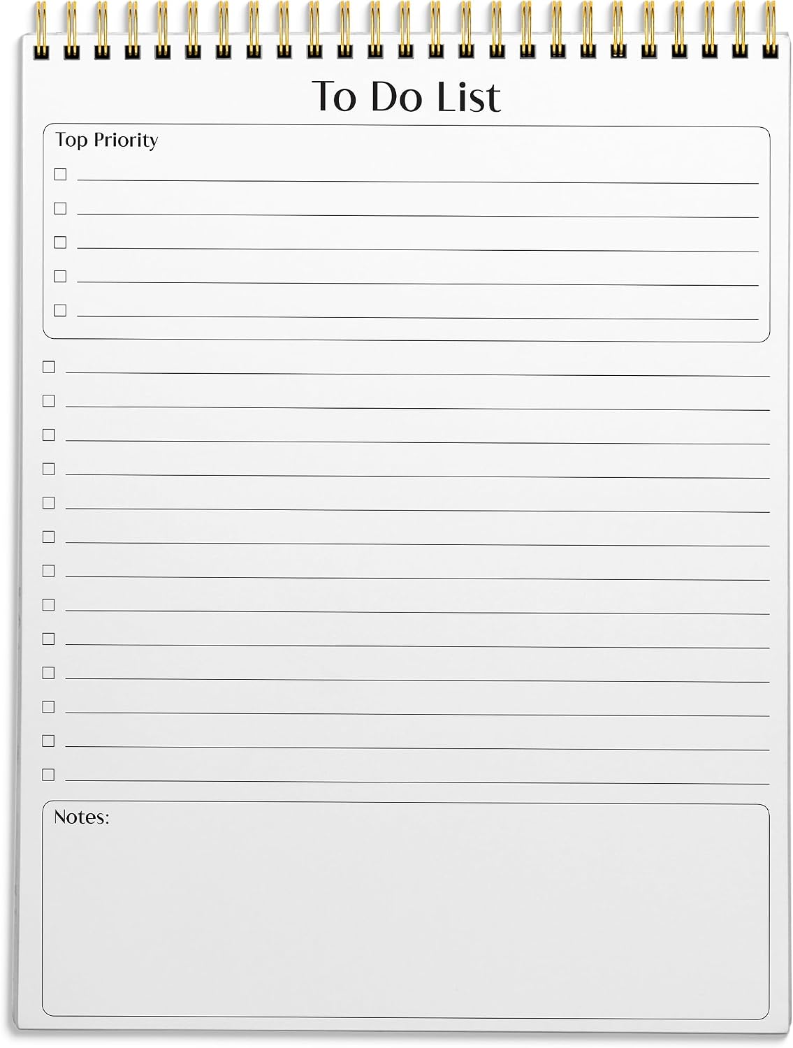 Better Office Products To Do List Notepad, 8.5" x 11", Planning Note Pad, 50 Sheets, Double Wire Spiral, Daily Agenda Productivity Checklist Organizer,(3 Pack)