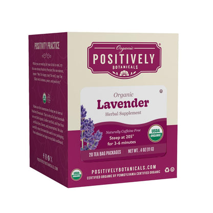 Positively Botanicals, Organic Lavender Herbal Tea Bags, 20 Count
