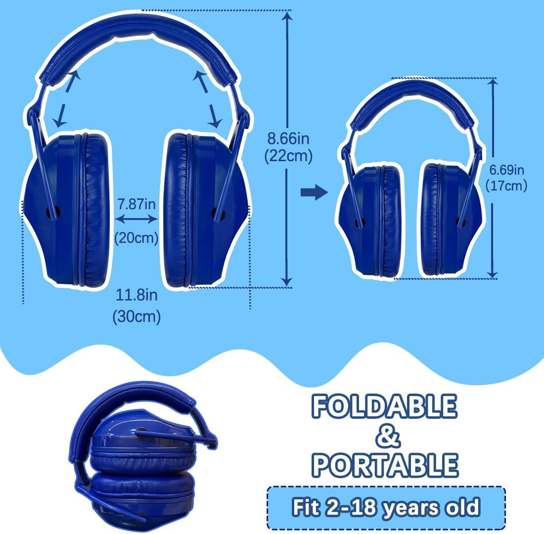 ZOHAN EM030 Kids Ear Protection, Noise Cancelling Headphones Ear Muffs for Autism Sensory, Safety Noise Reduction Hearing Protection for Monster Truck/Concerts/Fireworks/Air Shows