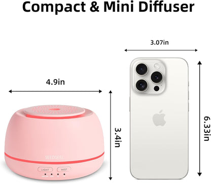 SEEDSEEL 300ML Essential Oil Diffuser,Ultrasonic Aromatherapy Diffuser, 7-Color Gradient Lights, Remote Control, 8 Hours Run Time, Suitable for Home,Office