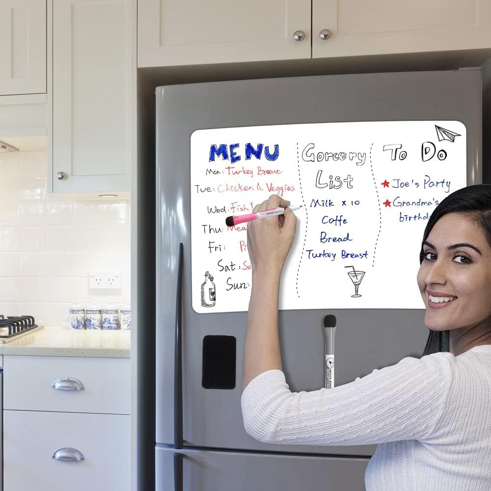 Magnetic Dry Erase Board Fridge Whiteboard Sheet 20"x13"