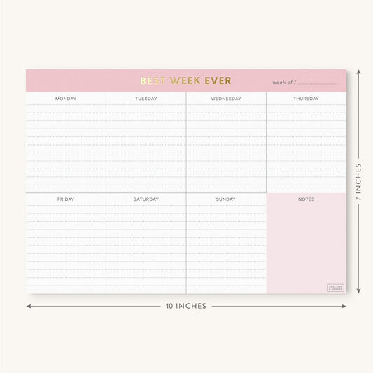 Sweetzer & Orange Weekly To Do List Pad. Gold Foil 7 days Planner with Daily Roadmap Agenda Squares. 7x10” Day Workbook 2026 - Student Blueprint, Work Manual, and Checklist Note Pad
