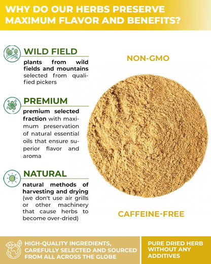 100 Bags Ginger Tea Ginger Root Tea Dry Dried Herb (Zingiber Officinale) - 100 Count 1.5g Bags Raíz De Jengibre